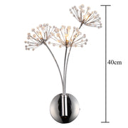 modern crystal dandelion flower wall lamp, view 2 - MRSLM