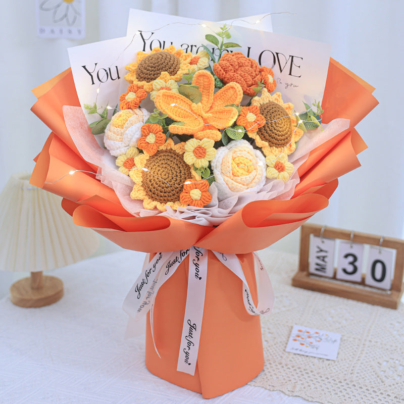 knitted wool flower bouquet, view 13 - MRSLM