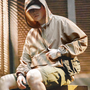 men's half-zip hooded jacket, view 6 - MRSLM