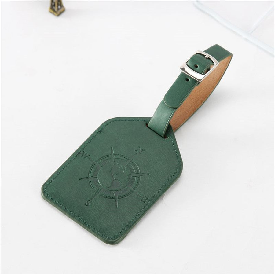 Compass PU Leather Luggage Tag