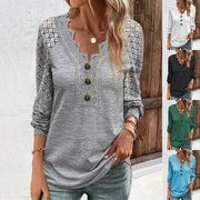 women's slim long sleeve lace top - MRSLM
