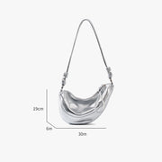 elegant soft leather dumpling bag, view 11 - MRSLM