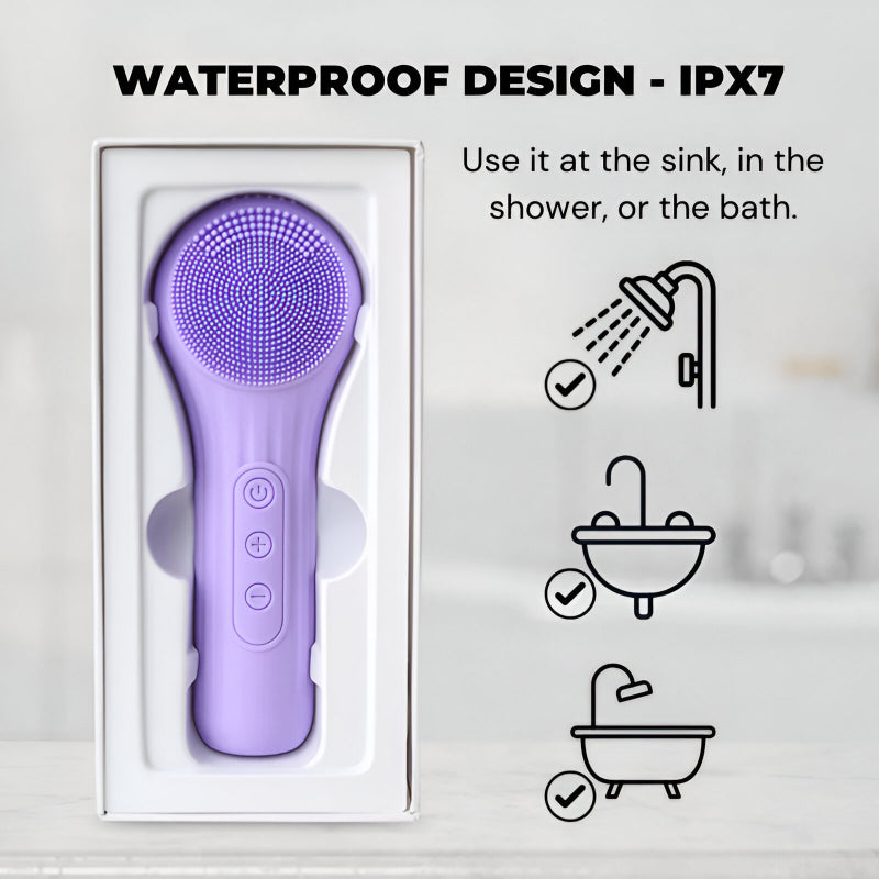 electric silicone facial cleansing brush, view 6 - MRSLM
