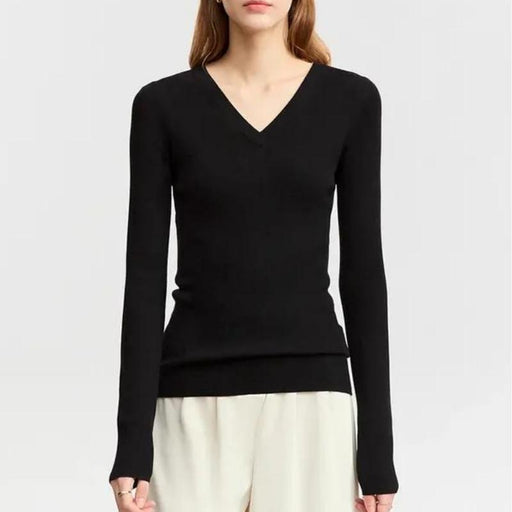 autumn slim v-neck wool sweater - MRSLM