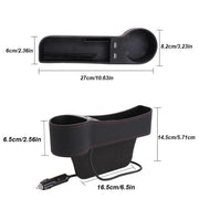 leather car seat gap organizer with dual usb, view 6 - MRSLM