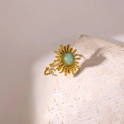 adjustable gold sun opal ring, view 5 - MRSLM