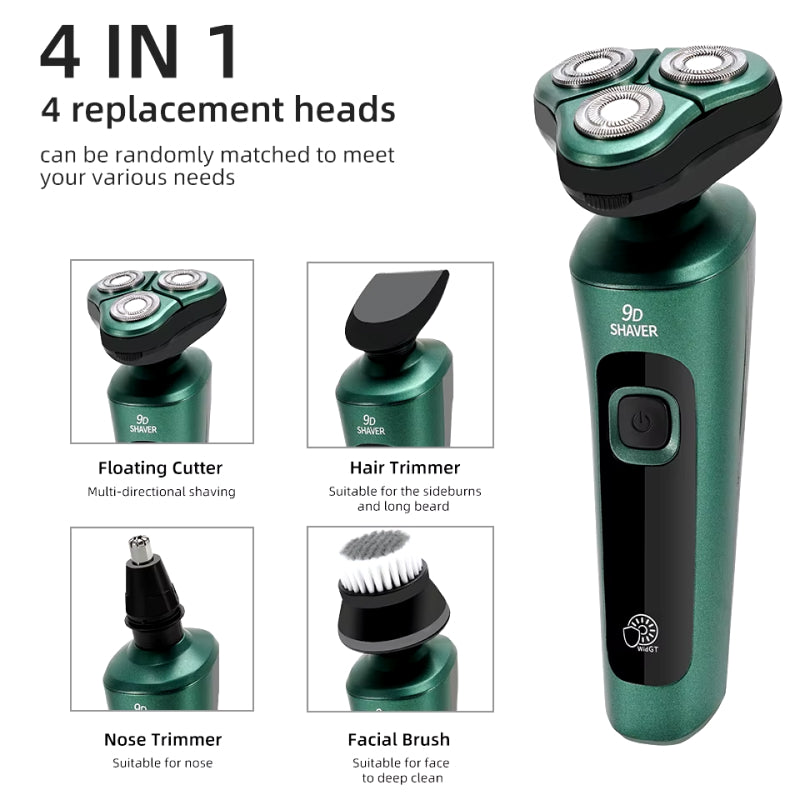 usb rechargeable electric shaver with lcd display, view 4 - MRSLM