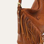 vegan leather tassel shoulder bag, view 8 - MRSLM