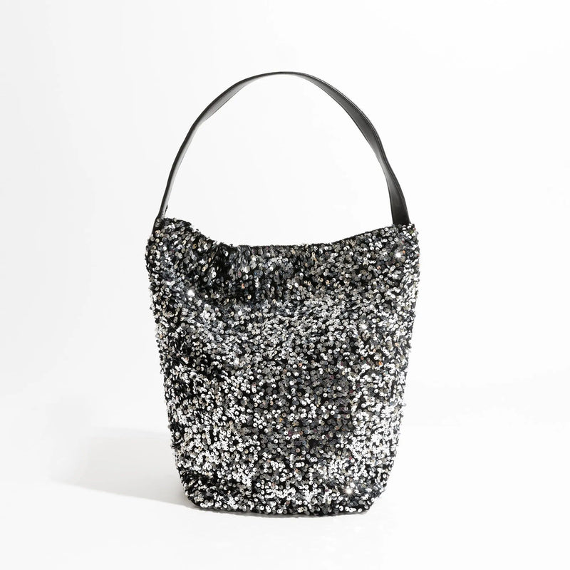 sparkling sequin hobo evening purse, view 4 - MRSLM