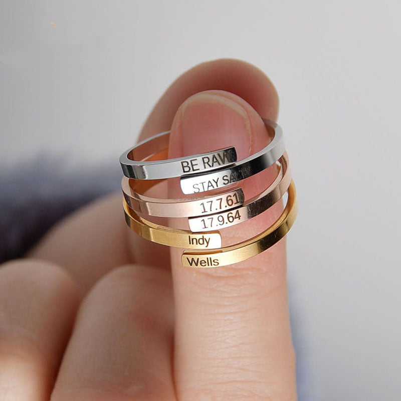 glossy plain steel ring, view 3 - MRSLM