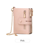 women's short pu leather wallet, view 3 - MRSLM