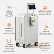 24 inch aluminum frame luggage with usb port, view 9 - MRSLM