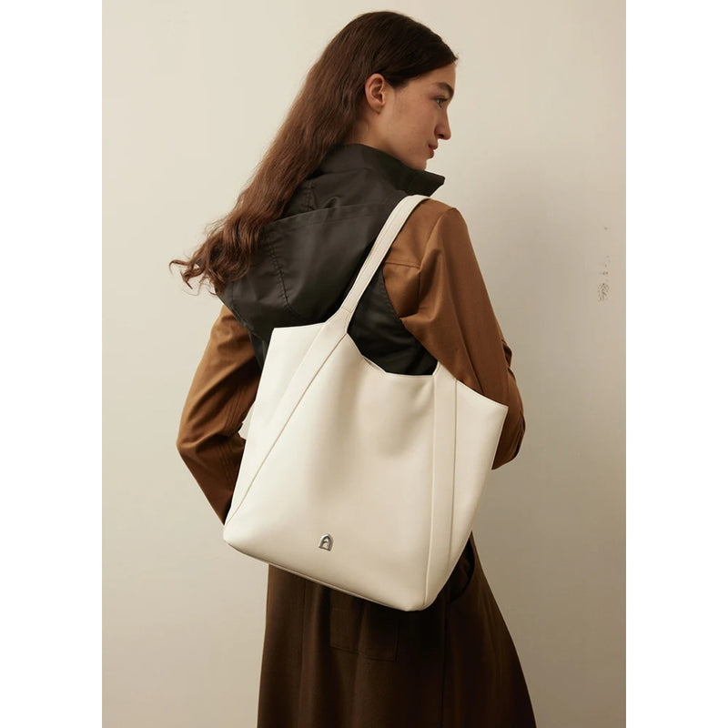 elegant large capacity leather shoulder bag, view 5 - MRSLM