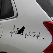 cat electrocardiogram car decal, view 5 - MRSLM