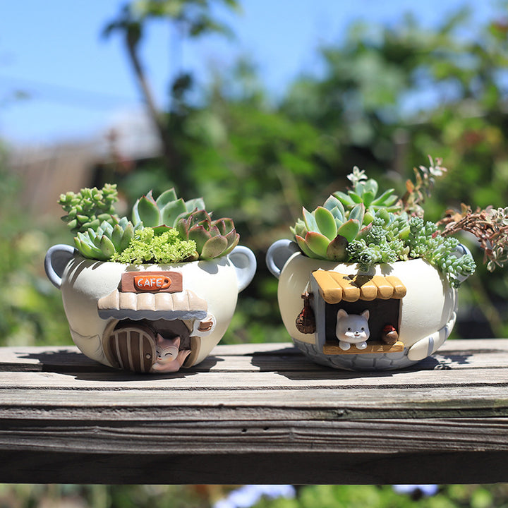 Charming Resin Animal Planter