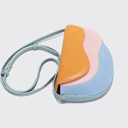 Contrast color crossbody saddle bag, view 7 - MRSLM