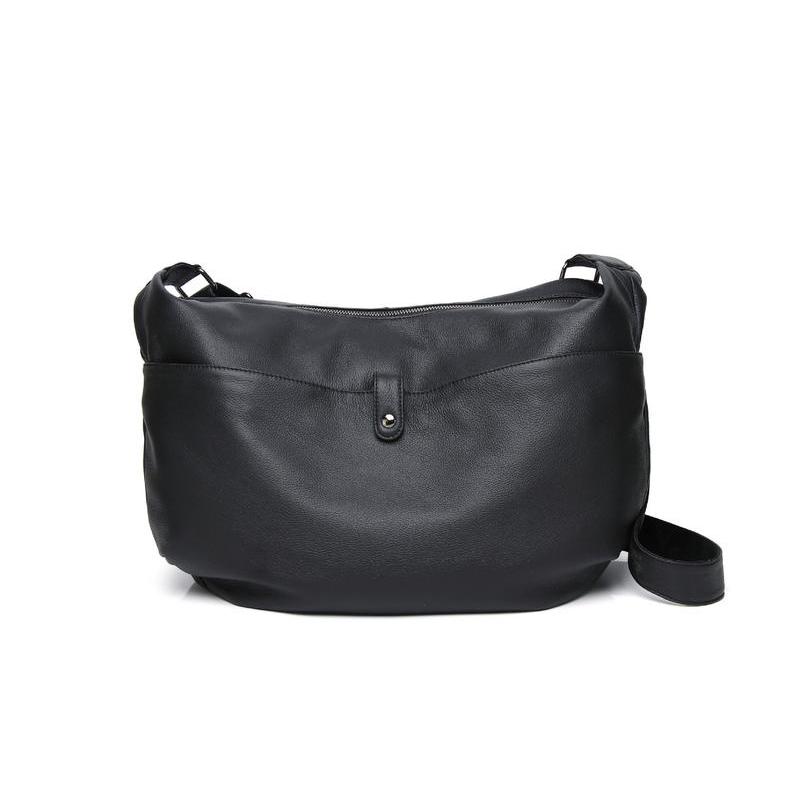 leather crossbody hobo bag, view 3 - MRSLM