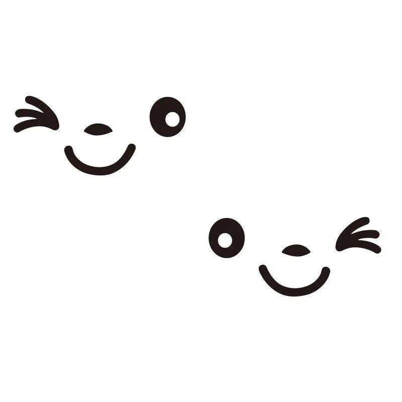 smiley face reflective car mirror stickers, view 3 - MRSLM