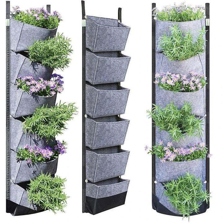 Wall-Mounted 6-Pocket Vertical Garden Planter – Perfect for Home Gardens