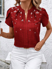 Women's half-open collar printed blouse, view 5 - MRSLM