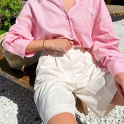high waist wide leg shorts, view 9 - MRSLM