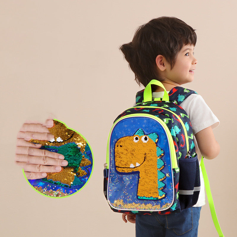 kids dinosaur kindergarten backpack, view 2 - MRSLM