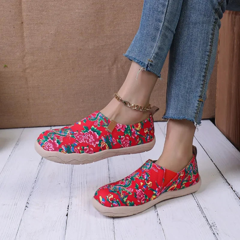 women's slip-on canvas flat shoes, view 4 - MRSLM