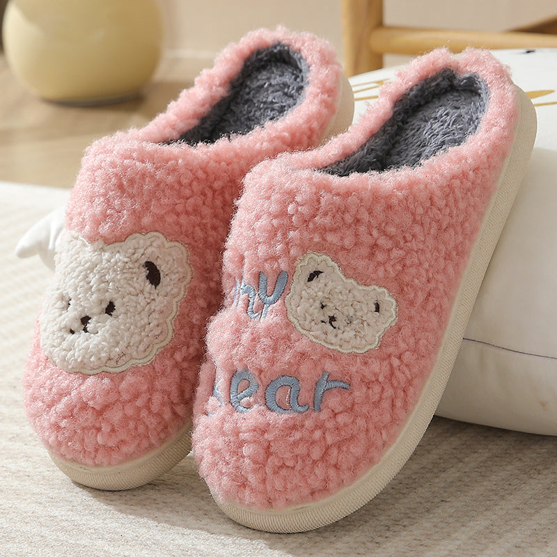 Plush bear house slippers, view 9 - MRSLM