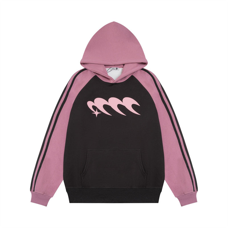 men's raglan sleeve color stitching hoodie, view 5 - MRSLM