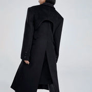 elegant overcoat with waist cut-out, view 9 - MRSLM
