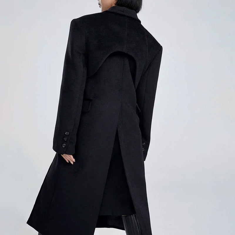 elegant overcoat with waist cut-out, view 9 - MRSLM