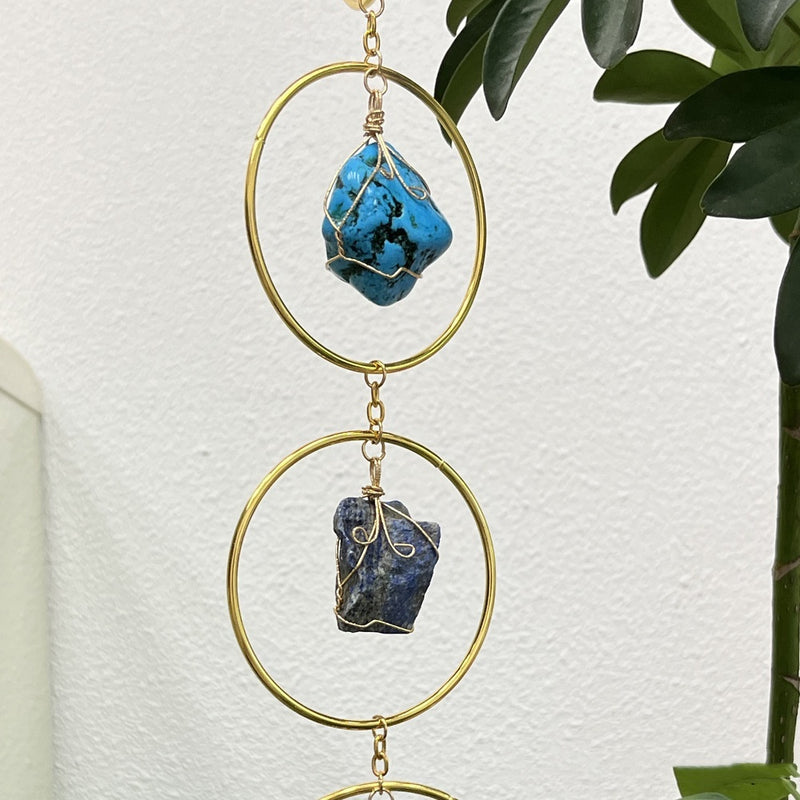 Rough crystal sun catcher wind chime, view 4 - MRSLM