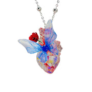 butterfly heart sterling silver necklace, view 4 - MRSLM