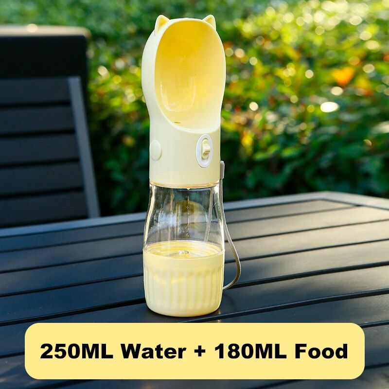 Portable 2-in-1 pet water bottle and food dispenser, view 10 - MRSLM