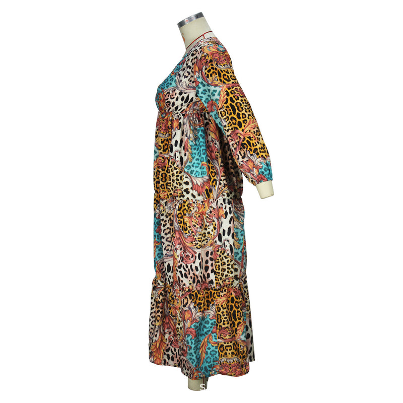 Long sleeve floral dress, view 4 - MRSLM
