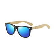 vintage bamboo wood square sunglasses, view 5 - MRSLM