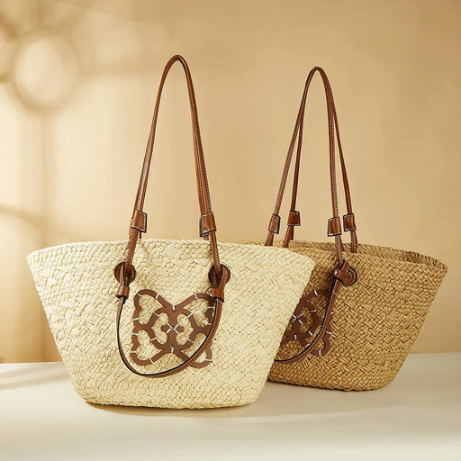 striped straw beach bag - MRSLM