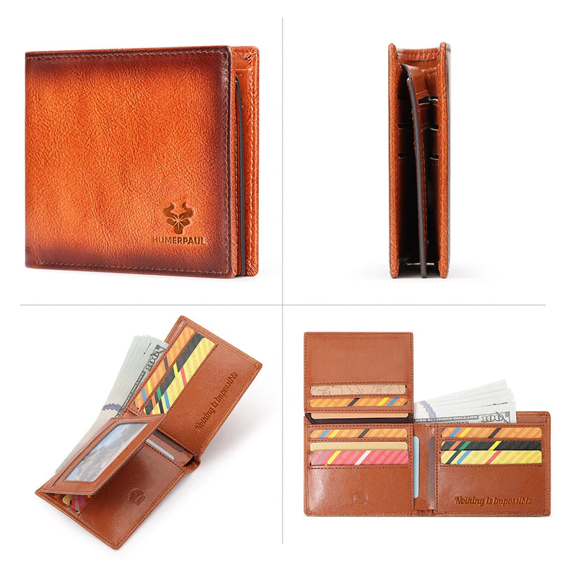 genuine leather bifold wallet, view 7 - MRSLM