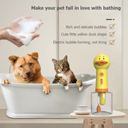 Yellow duck foam soap dispenser for pets, view 3 - MRSLM