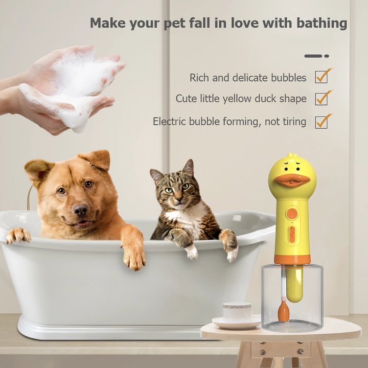 Yellow Duck Automatic Foam Soap Dispenser for Pets