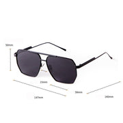retro metal oversized polarized square sunglasses, view 15 - MRSLM