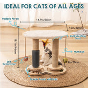 Sisal cat scratcher with self-groomer and perch, view 8 - MRSLM