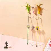 cat teaser toy with furry ball, feathers and bell, view 5 - MRSLM