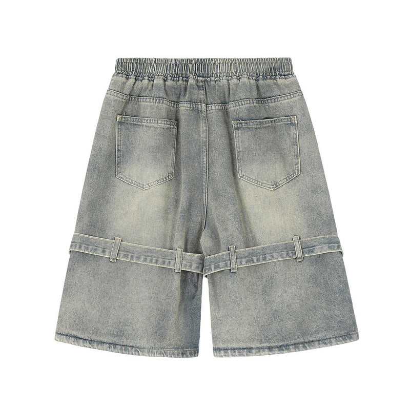 men's tie-dye denim shorts, view 6 - MRSLM