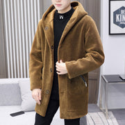 double-sided hooded fleece coat, view 3 - MRSLM