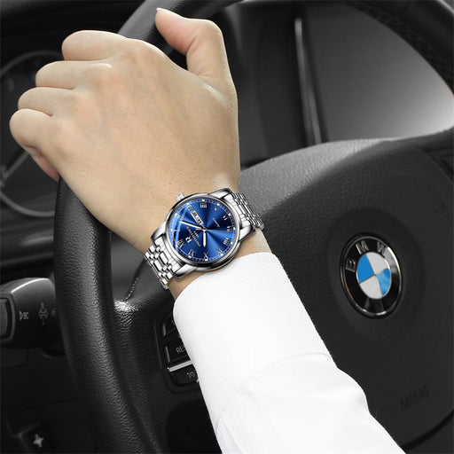 three needle steel quartz watch - MRSLM