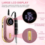 rose gold rechargeable nail drill, view 3 - MRSLM