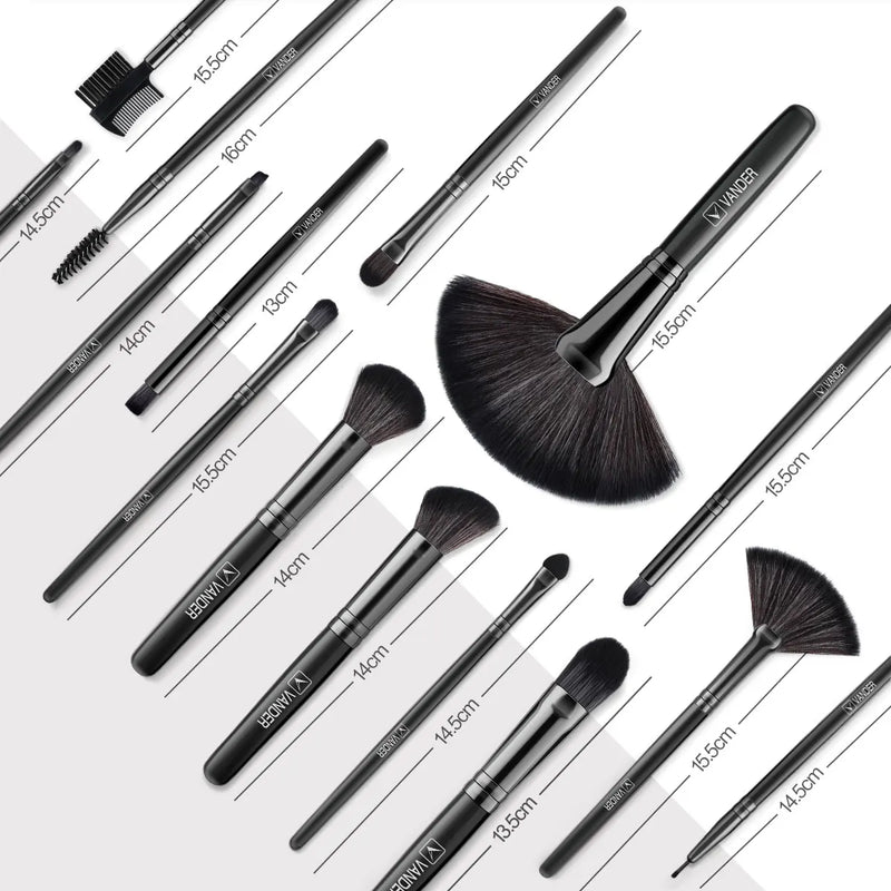 32-piece makeup brush set with case, view 12 - MRSLM