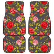 rose-blush floral car floor mats set, view 2 - MRSLM