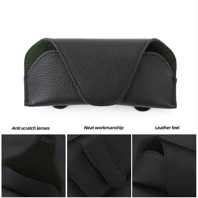 leather car sun visor glasses holder, view 10 - MRSLM